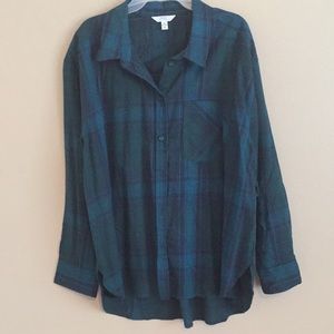 Time and tru XL  blue & green plaid long sleeve